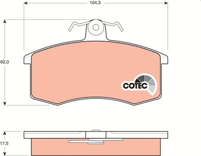 Тормозные колодки TRW COTEC. Артикул GDB469