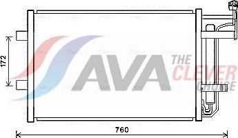 Радиатор кондиционера (конденсатор) AVA (алюминий) для Mazda 5 II (CW) 2010-2015. Артикул MZ5252D