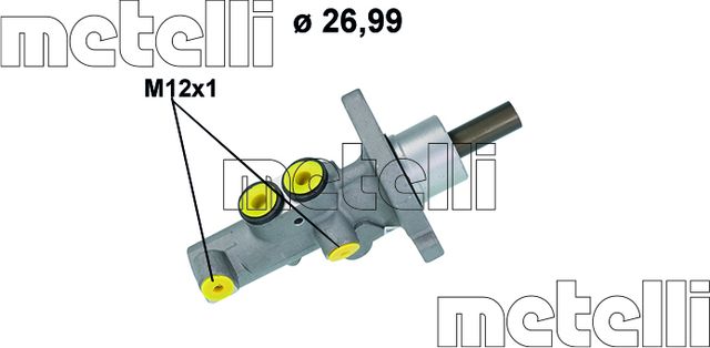 Тормозной цилиндр главный Metelli (алюминий) для Volkswagen Multivan T5 2009-2015. Артикул 05-1218