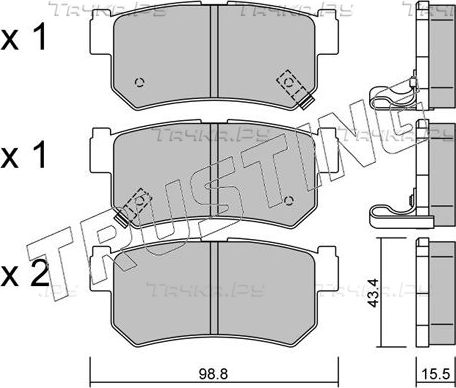 Тормозные колодки Trusting задние для SsangYong Musso I 2002-2007. Артикул 535.0