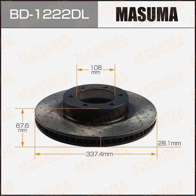 Диск тормозной MASUMA, перфорированный front TOYOTA PRADO / GRJ12#, KDJ12#, RZJ1 Masuma. Артикул BD1222DL