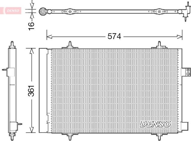Радиатор кондиционера (конденсатор) Denso для Peugeot 407 2004-2011. Артикул DCN21019
