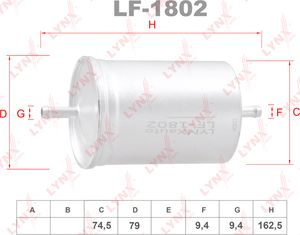 Топливный фильтр LYNXauto для ГАЗ Соболь 1997-2013. Артикул LF-1802