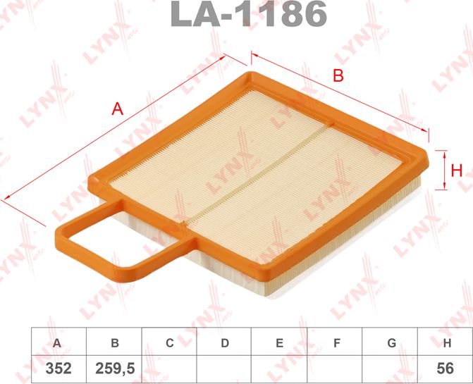 Фильтр воздушный (Lynxauto). Артикул LA-1186