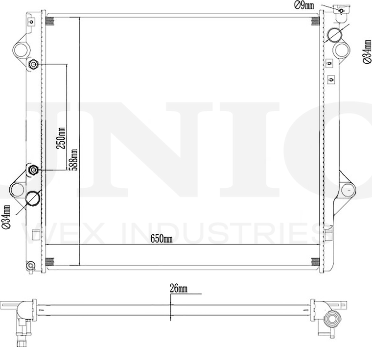 Радиатор двигателя (Unio). Артикул RAD-10024