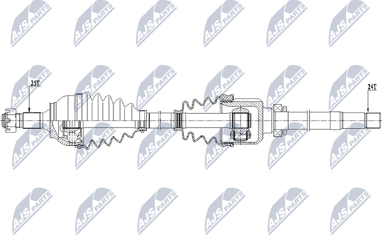 Полуось (привод в сборе, приводной вал) NTY. Артикул NPW-CT-079