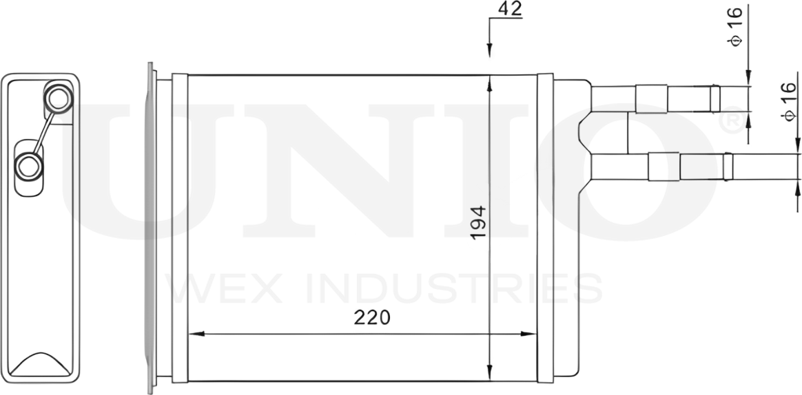 Радиатор отопителя (Unio). Артикул RAD-20051