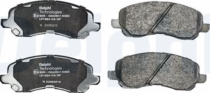 Тормозные колодки Delphi (Low-Metallic) передние для Mitsubishi Grandis 2004-2011. Артикул LP1684