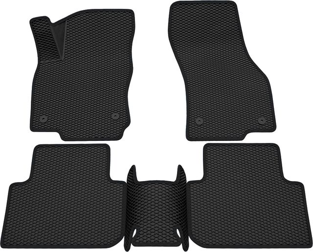 Коврики Rezkon 3D EVA Ромб резиновые для салона Skoda Karoq 2020-2026 Черный кант. Артикул 9230035101