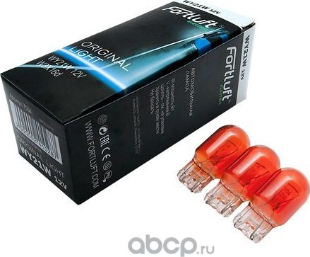 7504-10 Лампа желтая WY21W 12V W3X16d Original light [10шт] (Fortluft). Артикул 750410