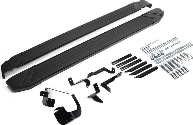 Пороги алюминиевые Rival Black для Chevrolet Equinox III поколение рестайлинг 2020-2026. Артикул F173ALB.1003.1