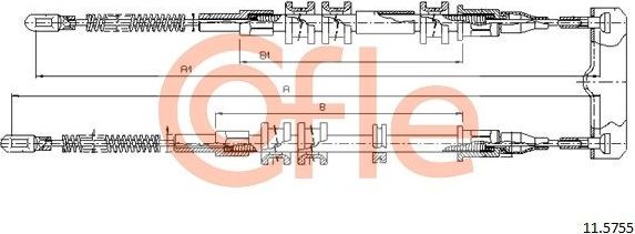 Трос ручника (тросик ручного тормоза) Cofle задний для Opel Combo B 1994-2001. Артикул 11.5755