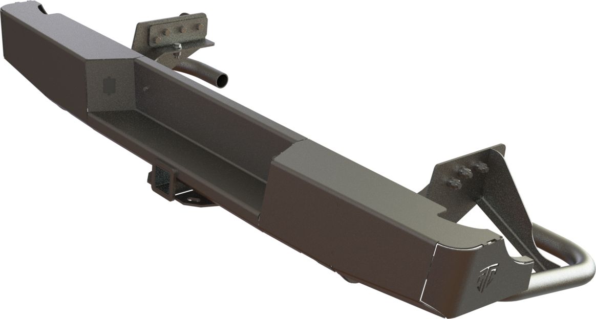 Бампер силовой STC задний для Mitsubishi L200 IV 2006-2013 с квадратом под фаркоп. Артикул STC-ML200/06-BR