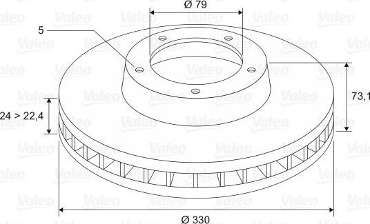 Тормозной диск Valeo. Артикул 197073