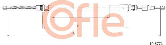 Трос ручника (тросик ручного тормоза) Cofle. Артикул 92.10.6774