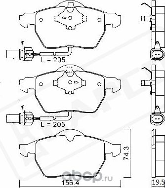 Колодки тормозные дисковые передние, комплект (Bapco) Bapco. Артикул BP0248