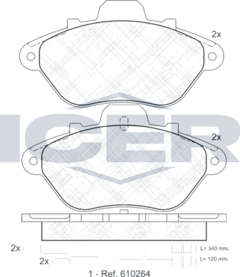 Тормозные колодки Icer для Citroen XM I 1989-1994. Артикул 180779