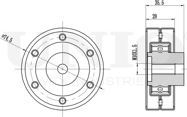 Ролик зубчатого ремня ГРМ направляющий (Unio). Артикул TNS-10196