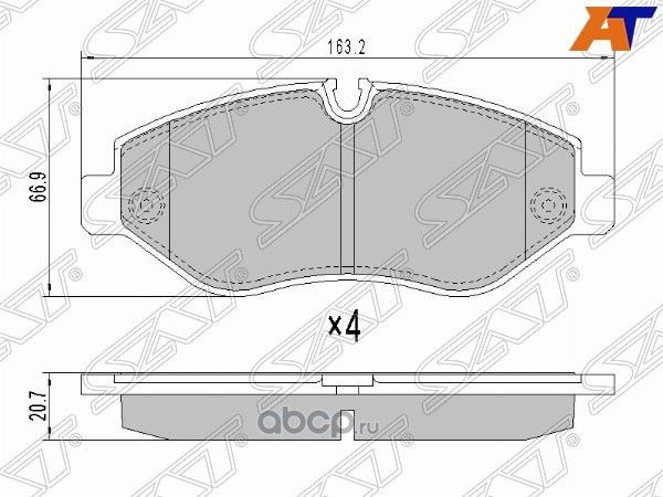 Колодки тормозные передние MERCEDES SPRINTER 06- 3 (SAT). Артикул STA0044208320