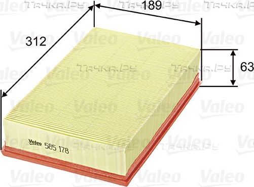 Воздушный фильтр Valeo для Volkswagen Transporter T5 2003-2015. Артикул 585178