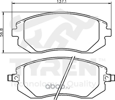 Колодки тормозные дисковые | перед | (Tyren). Артикул TYR1218461
