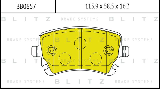 Колодки тормозные дисковые задние (Blitz). Артикул BB0657