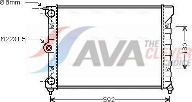 Радиатор охлаждения двигателя AVA. Артикул VN2011