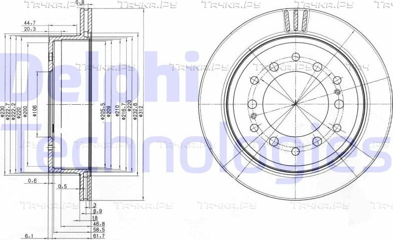 Тормозной диск Delphi. Артикул BG3557