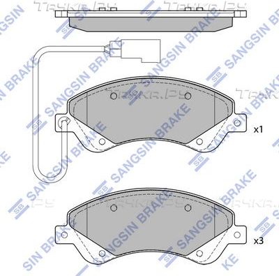 Тормозные колодки Sangsin Hi-Q передние для Ford Transit VII 2006-2014. Артикул SP4403