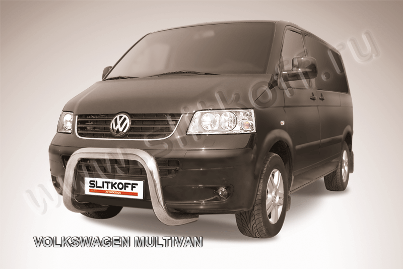Кенгурятник Slitkoff d76 низкий мини для Volkswagen Multivan T5 2003-2009. Артикул VWM001