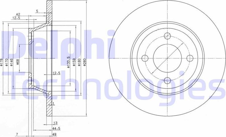 Тормозной диск Delphi. Артикул BG2783