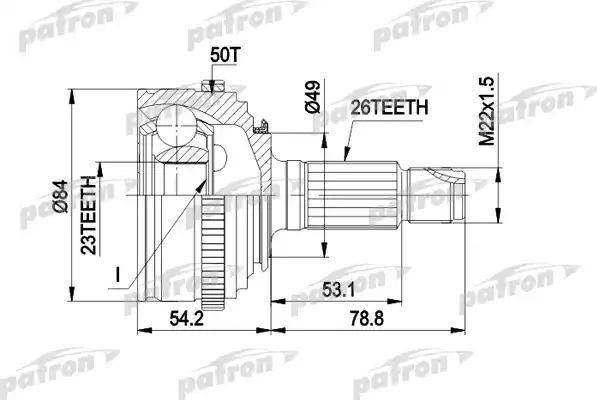 Шрус наружный (граната) Patron для Rover 400 I (R8) 1993-1998. Артикул PCV1220