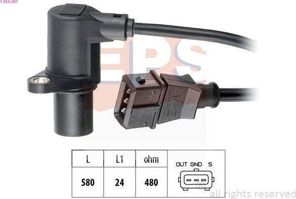 Датчик положения коленвала EPS Made in Italy - OE Equivalent. Артикул 1.953.297