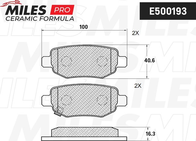 Тормозные колодки Miles (Керамика) для Vortex Tingo I 2010-2013. Артикул E500193