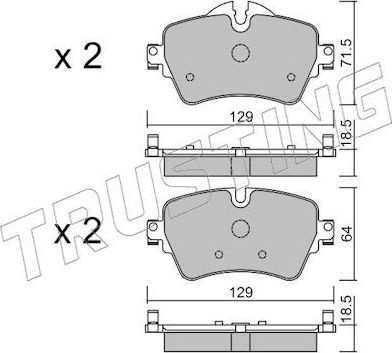 Тормозные колодки Trusting для MINI Hatch III (F55/F56) 2013-2026. Артикул 1037.0