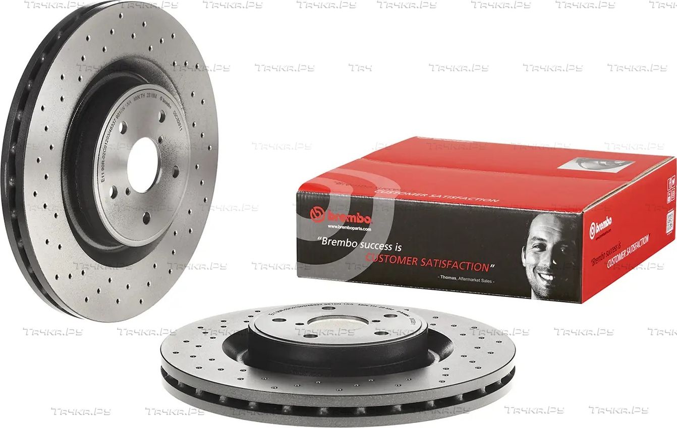 Тормозной диск Brembo PRIME LINE - UV Coated передний для Subaru WRX I 2017-2026. Артикул 09.C828.11