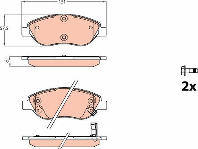 Тормозные колодки TRW. Артикул GDB2228