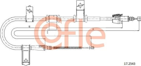 Трос ручника (тросик ручного тормоза) Cofle. Артикул 17.2543