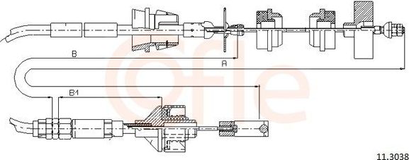 Трос сцепления Cofle. Артикул 11.3038