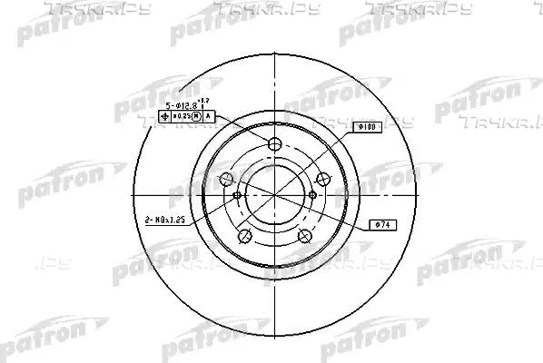 Тормозной диск Patron передний для Subaru XV I 2012-2017. Артикул PBD1437
