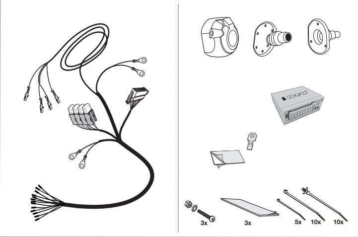 Штатная электрика фаркопа Hak-System (полный комплект) 13-полюсная для Mercedes-Benz Sprinter VS30 W910 2018-2026. Артикул 21040539