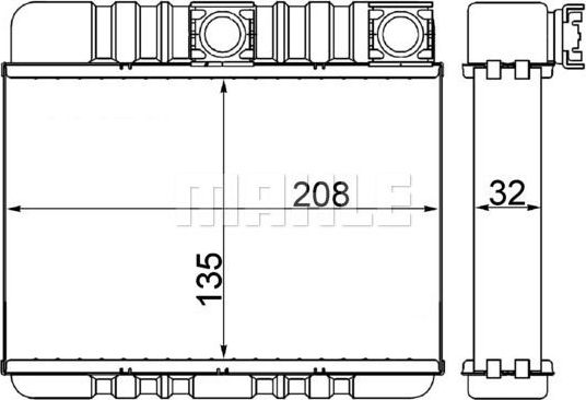 Радиатор отопителя (печки) Mahle Behr для BMW 3 IV (E46) 1997-2007. Артикул AH 87 000S