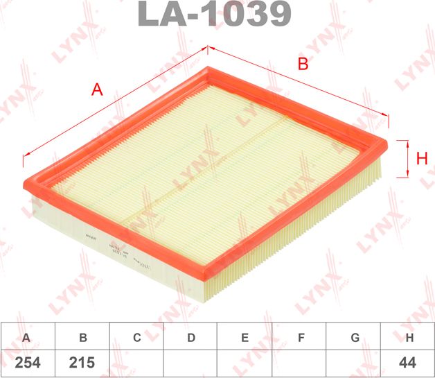 Воздушный фильтр LYNXauto для Daewoo Espero 1991-1999. Артикул LA-1039