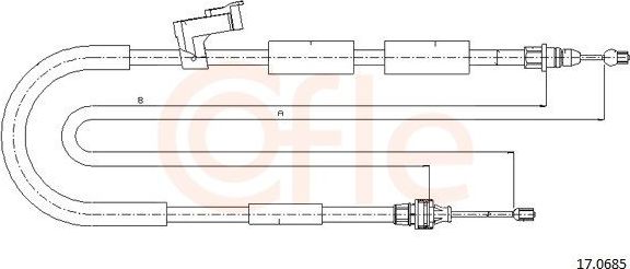 Трос ручника (тросик ручного тормоза) Cofle задний левый для Mazda 3 I (BK) 2003-2009. Артикул 17.0685