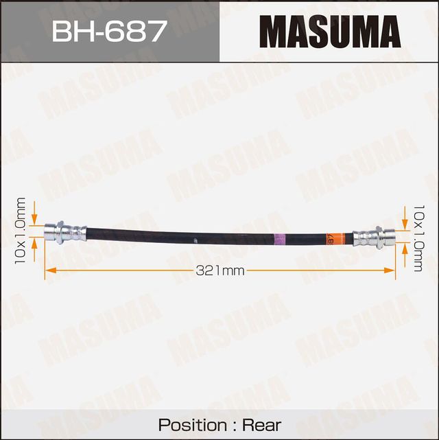 Тормозной шланг Masuma задний правый/левый для Toyota Raum II 2003-2011. Артикул BH-687