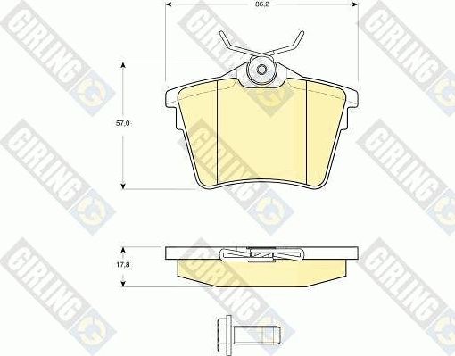 Тормозные колодки Girling. Артикул 6115961
