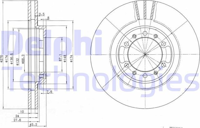 Тормозной диск Delphi. Артикул BG3099