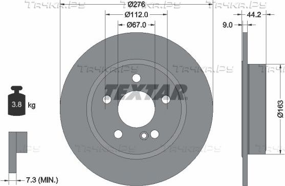 Тормозной диск Textar Pro. Артикул 92241303