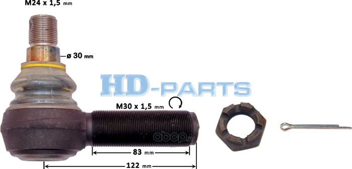 Наконечник рулевой тяги правый (HD-Parts). Артикул 307005