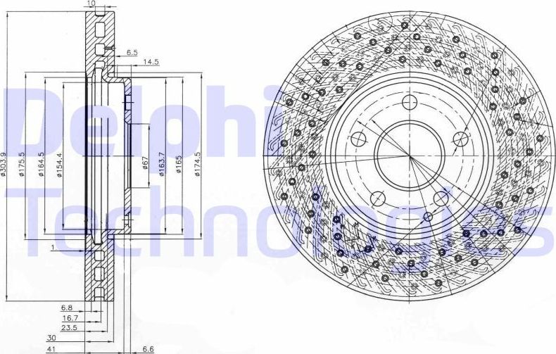 Тормозной диск Delphi. Артикул BG3986